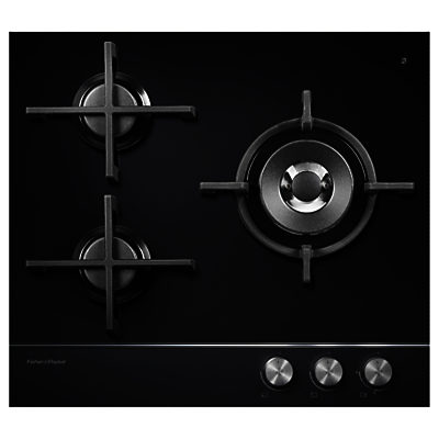 Fisher & Paykel CG603DNGGB1 Gas Hob, Black Glass